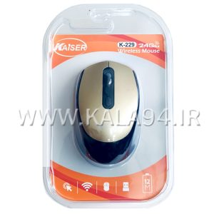 موس بی سیم KAISER K-229 / با 3 کلید با DPI / طلایی-مشکی
