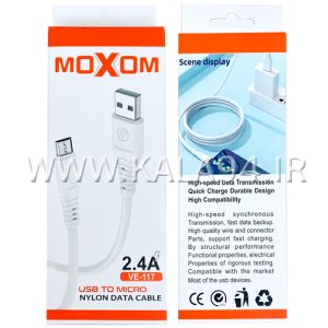 کابل 1 متر شارژر و دیتا MOXOM VE-117 میکرو اندرویدی / فست 2.4A