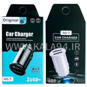 شارژر فندکی NO-7 فست USB 2.4A و USB 2.4A