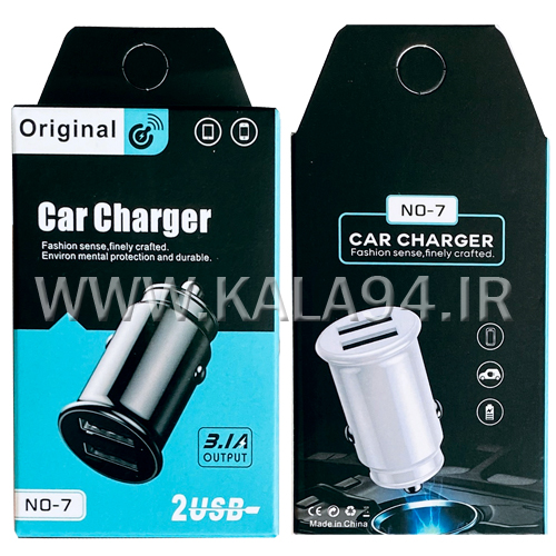 شارژر فندکی NO-7 فست USB 2.4A و USB 2.4A