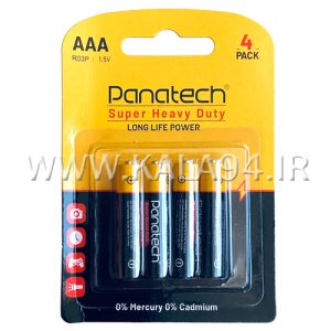 باطری Panatech نیم قلم / پک 4 تایی کارتی