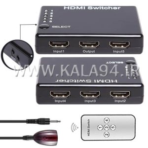 سوئیچ HDMI نوع 1 به 5 / کیفیت 4K / مارک XP-SW5N