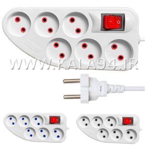 رابط برق 6 خانه طول کابل 2 متر | CLTM