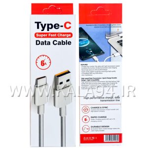 کابل 1 متر شارژر و دیتا Super-Fast002 تایپ سی 6A