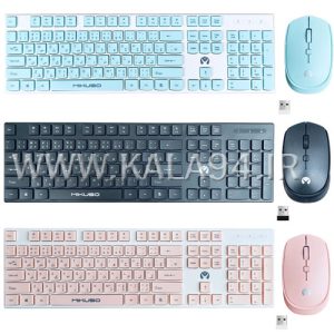 کیبورد و موس بی‌سیم MIKUSO KB-C026 – طراحی فانتزی رنگی