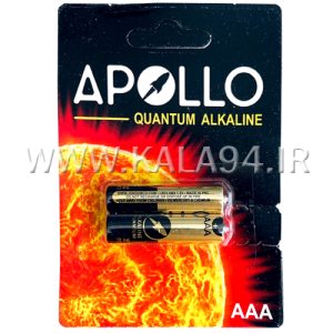 باطری APOLLO کوانتوم آلکالاین / نیم قلم AAA / کارت 2 تایی