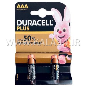 باطری DURACELL آلکالاین PLUS / نیم قلم AAA / کارت 2 تایی