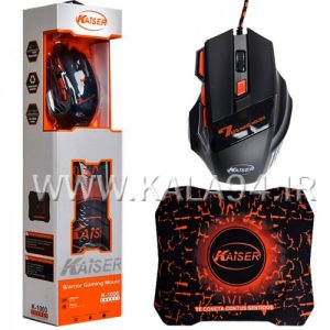 موس گیمینگ سیمی KAISER K-1000 همراه پد – 7 کلید، DPI قابل تنظیم و RGB