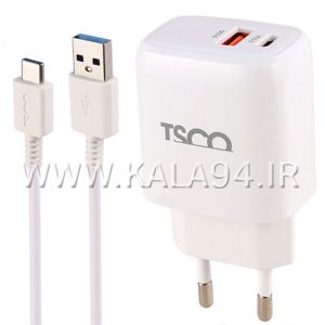 شارژر TSCO TTC65 تایپ سی | پورت USB و PD