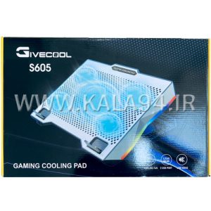 فن خنک کننده لپ تاپ GIVECOOL S605 صفحه فلزی | دارای 5 فن | RGB | استند