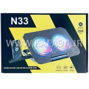 فن خنک کننده لپ تاپ GAMING N33 | دارای 2 فن | RGB | استند