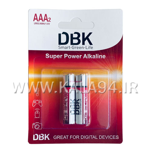 باطری نیم قلم 2 تایی | کارتی SUPER ALKALINE | مارک DBK
